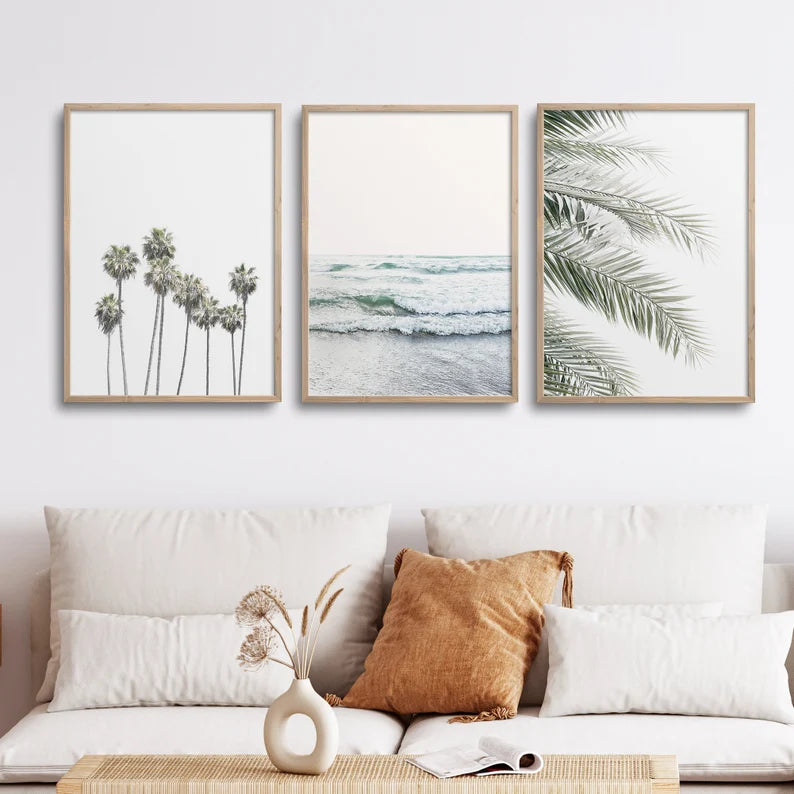 Framed Beach Set, Set of Neutral Beach Prints