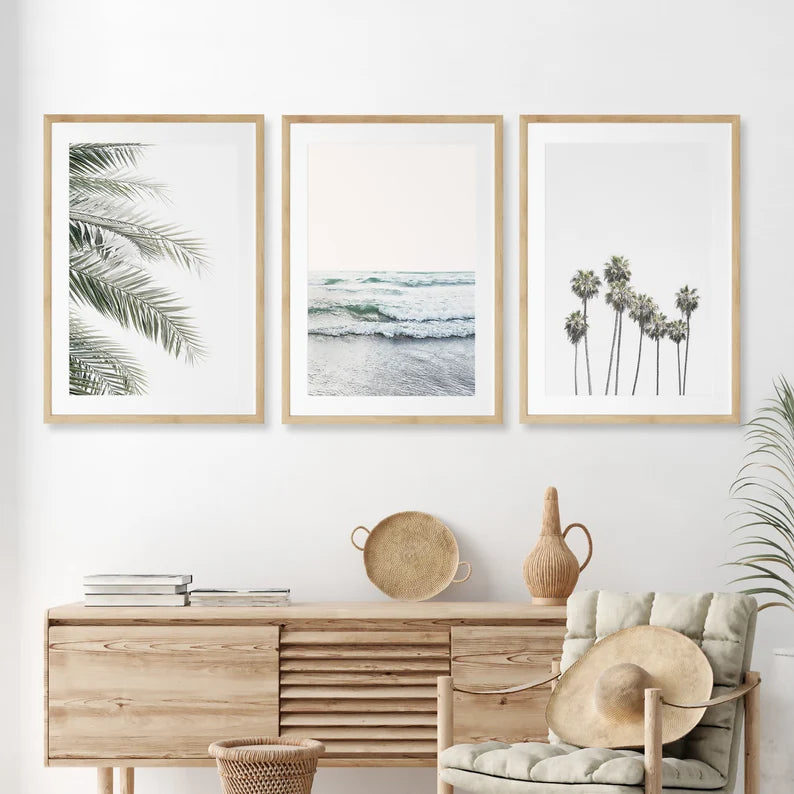 Framed Beach Set, Set of Neutral Beach Prints