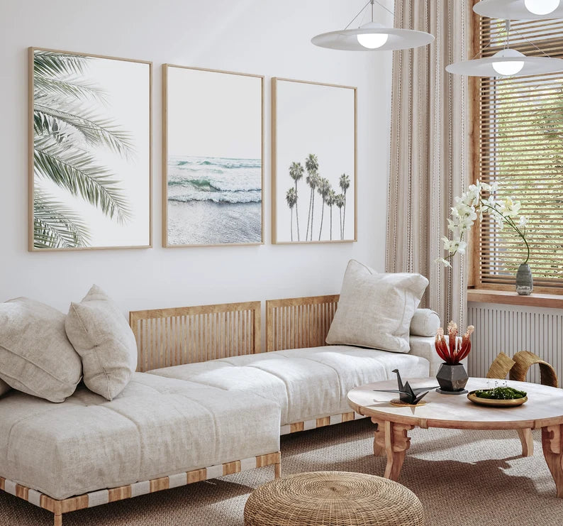 Framed Beach Set, Set of Neutral Beach Prints