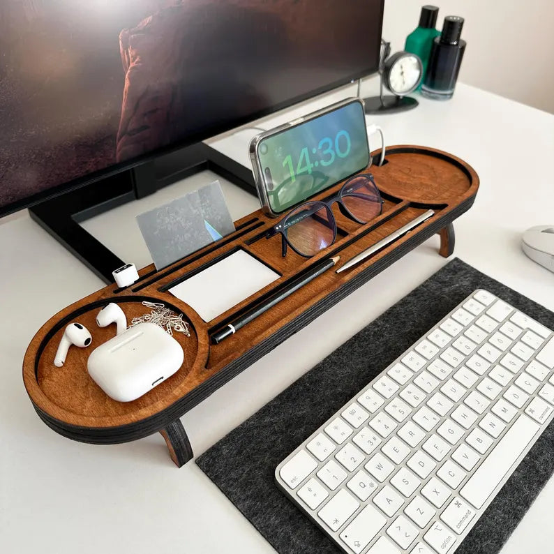 Personalized Wood Desk Organizer-Office Desk